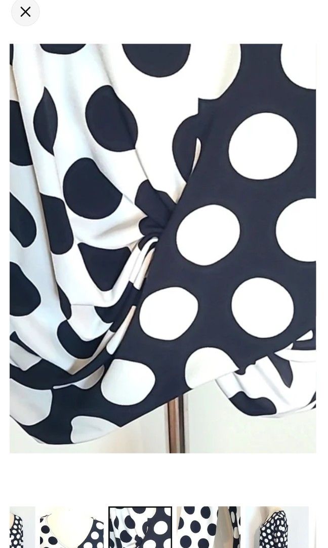 Alfani Two toned polka twist front top (Category: Blouses) located in Quezon City. Submitted by chph1st (Listing ID 1431212693, Image 3). Description: stretchy. large on tag but can fit up to xl..