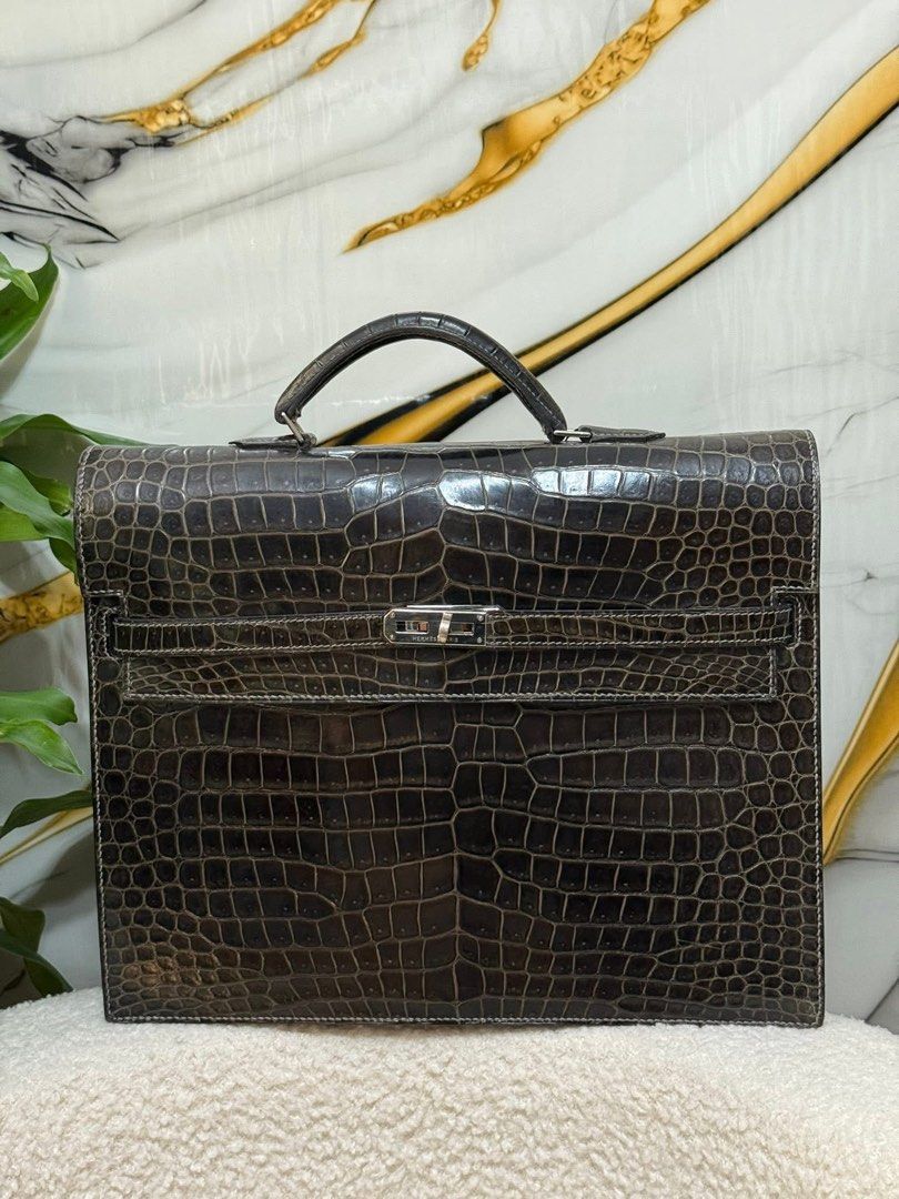 Authentic Hermes Kelly Depeche 34 PHW Exotic Croc (Category: Luxury Bags & Wallets) located in Quezon City. Submitted by jhaediah (Listing ID 1431331556, Image 1). Description: Kelly Depeche 34 PHW Exotic Croc With dustbag, coa 💓4.10 Open for lay away.