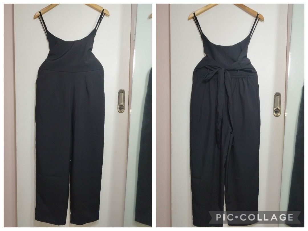 Backless Jumpsuit (Category: Jumpsuits) located in Makati City. Submitted by krishtyle (Listing ID 1431253747, Image 1). Description: Personal preloved (decluttering) Never worn,washed Backless with back tie 📍Makati Message for inquiry and faster transaction.