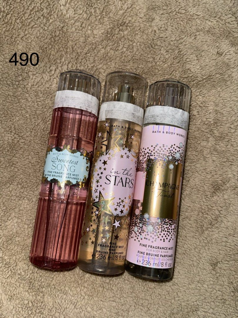 Bath and Body Works (Sweetest Song, in the Stars, Champagne toast) (Category: Fragrance & Deodorants) located in Cebu City. Submitted by sof09 (Listing ID 1431267952, Image 1). Description: sold separately 550 each.