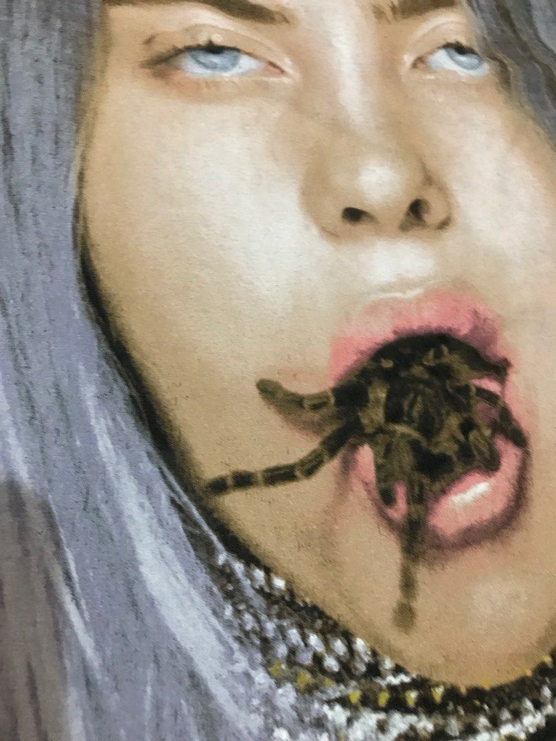 Billie Eilish - Tshirt - Merch - Tarantula Mouth (Category: Tshirts & Polo Shirts ) located in Rizal. Submitted by jad438 (Listing ID 1431234825, Image 3). Description: 300 + ship Medium 19x27.5 Billie Eilish Tshirt merch.