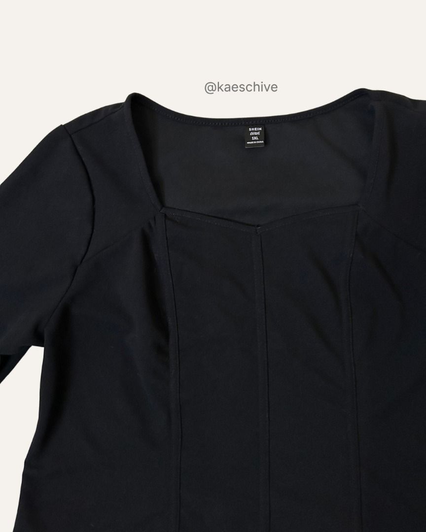 Black Sweetheart Peplum Top (Category: Blouses) located in Subic. Submitted by kaeschive (Listing ID 1431248368, Image 2). Description: Black Sweetheart Peplum Top ✶ Size: 1XL on tag ✶ Sleeve Length: 3/4 ✶ Used twice, 10/10 condition ✶ May appear slighty dusty due to being stored and unused for while ✶ ₱150 📍 Olongapo City ✶ MOP: Gcash ✶ MOD: J&T, LBC or Maxim (for SDD within Olongapo area).