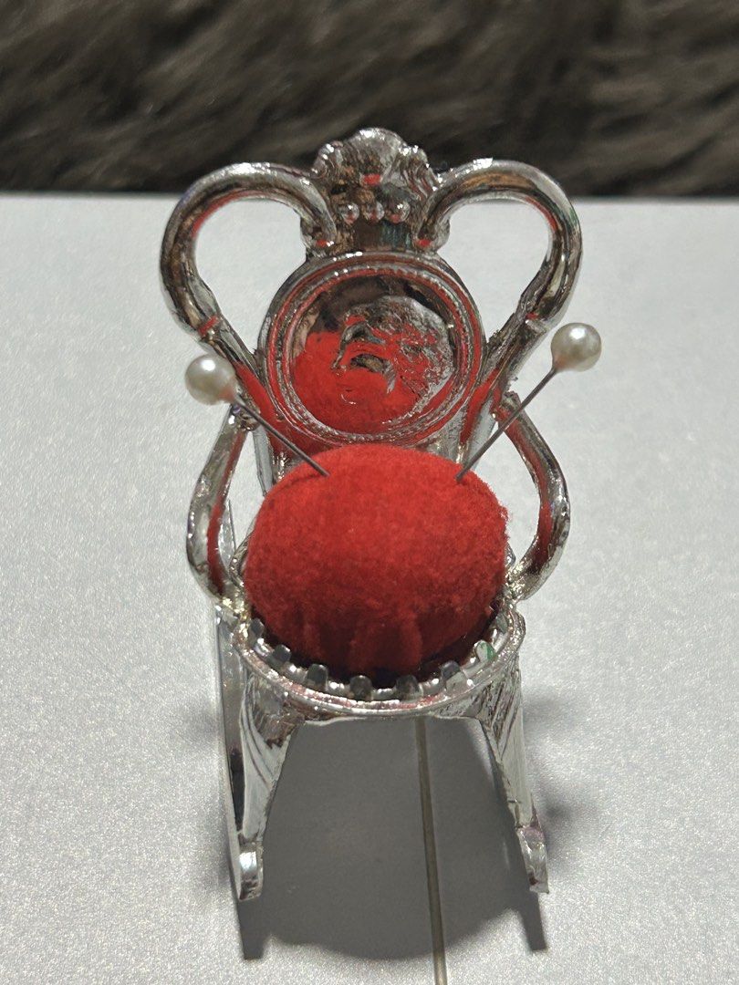 Bo29 1950's Novelty Rocking Chair Pin Cushion Brass Red, Everything ...