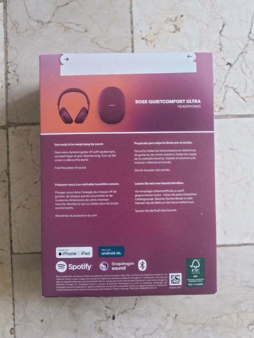 Bose QuietComfort Ultra Deep Plum (Category: Headphones & Headsets) located in Quezon City. Submitted by northsidecollectibles (Listing ID 1431334607, Image 2). Description: Brand New Sealed, Won at a Raffle Have no use for this, already using other brand. Location: Fairview / Commonwealth.