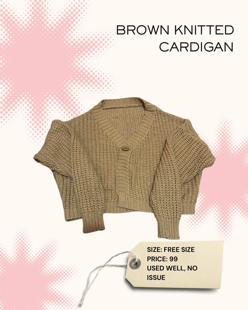Brown Knitted Cardigan - Free Size (Category: Coats, Jackets and Outerwear) located in Manila. Submitted by qweriri (Listing ID 1431287339, Image 1). Description: .