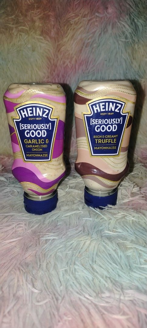 BUY 1 TAKE 1 Heinz Mayo (Category: Other Food & Drinks) located in Quezon City. Submitted by moonchayo (Listing ID 1431362872, Image 3). Description: BUY 1 TAKE 1 2 flavors - Heinz Seriously Good Truffle Mayonnaise - Rich and creamy texture - Ideal for dipping chips or enhancing dishes - Contains truffle mayonnaise - Also available in Garlic & Caramelized Onion flavor.