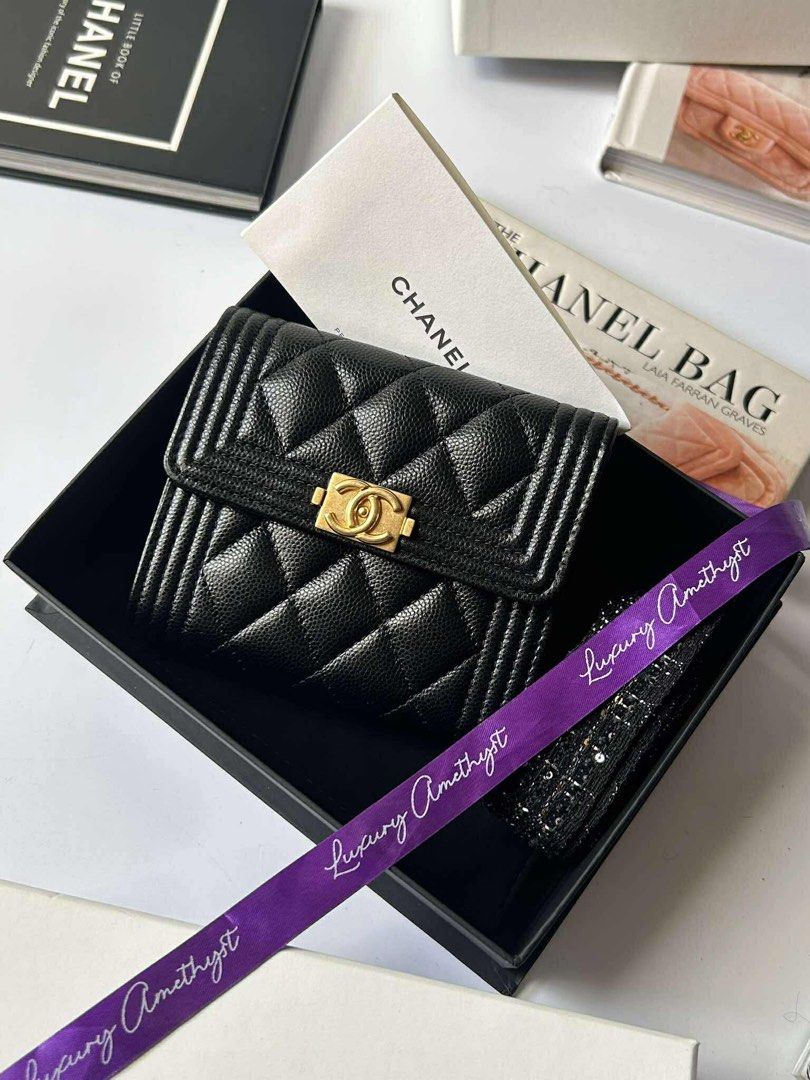 chanel leboy bifold wallet ghw bn (Category: Luxury Bags & Wallets) located in Quezon City. Submitted by luxuryamethystph (Listing ID 1431283142, Image 1). Description: chanel leboy bifold wallet ghw with dustbag box booklet ribbon TEEXX043 .