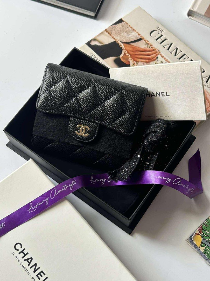 chanel trifold wallet black caviar ghw (Category: Luxury Bags & Wallets) located in Quezon City. Submitted by luxuryamethystph (Listing ID 1431280026, Image 1). Description: chanel trifold wallet black caviar ghw with dustbag box booklet ribbon XL6KT92E .