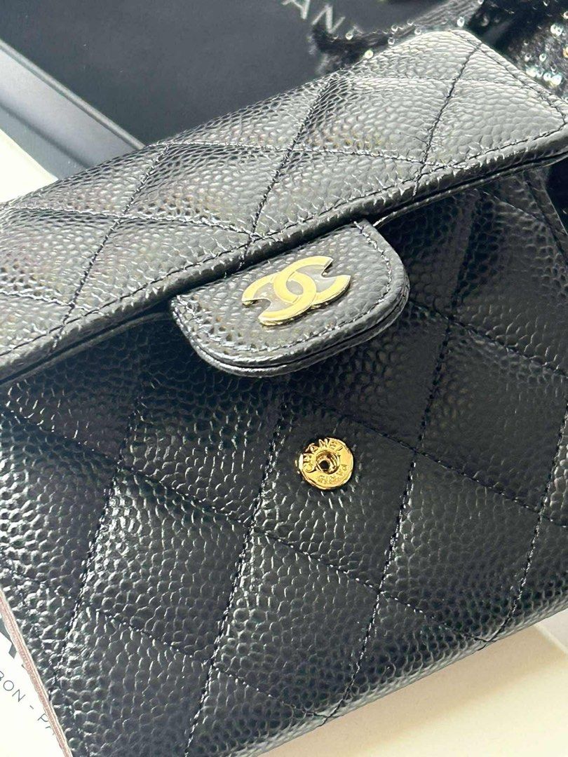 chanel trifold wallet black caviar ghw (Category: Luxury Bags & Wallets) located in Quezon City. Submitted by luxuryamethystph (Listing ID 1431280026, Image 3). Description: chanel trifold wallet black caviar ghw with dustbag box booklet ribbon XL6KT92E .