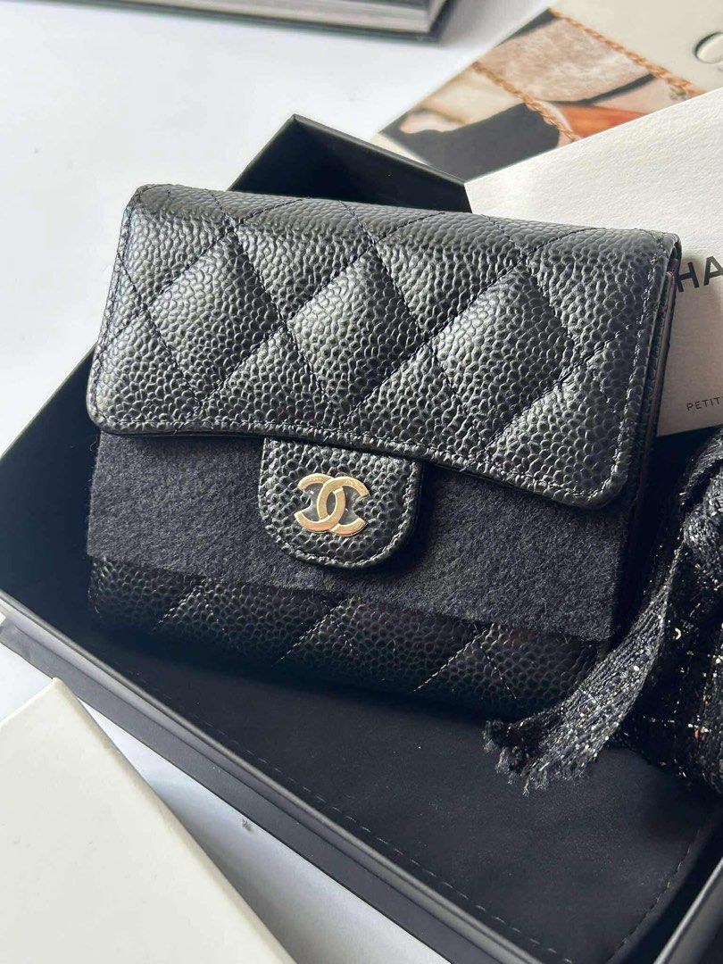 chanel trifold wallet black caviar ghw (Category: Luxury Bags & Wallets) located in Quezon City. Submitted by luxuryamethystph (Listing ID 1431280026, Image 2). Description: chanel trifold wallet black caviar ghw with dustbag box booklet ribbon XL6KT92E .