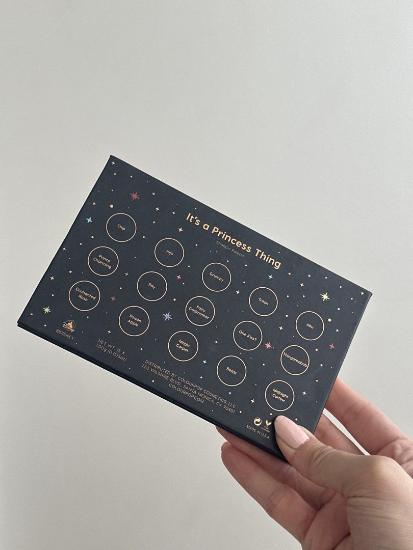 COLOURPOP Disney Designer Collection Eyeshadow Palette (Category: Makeup) located in Pasay City. Submitted by leostash (Listing ID 1431240299, Image 3). Description: Rarely used. Missing one shade. 📍PASAY 📦LALAMOVE/JNT.