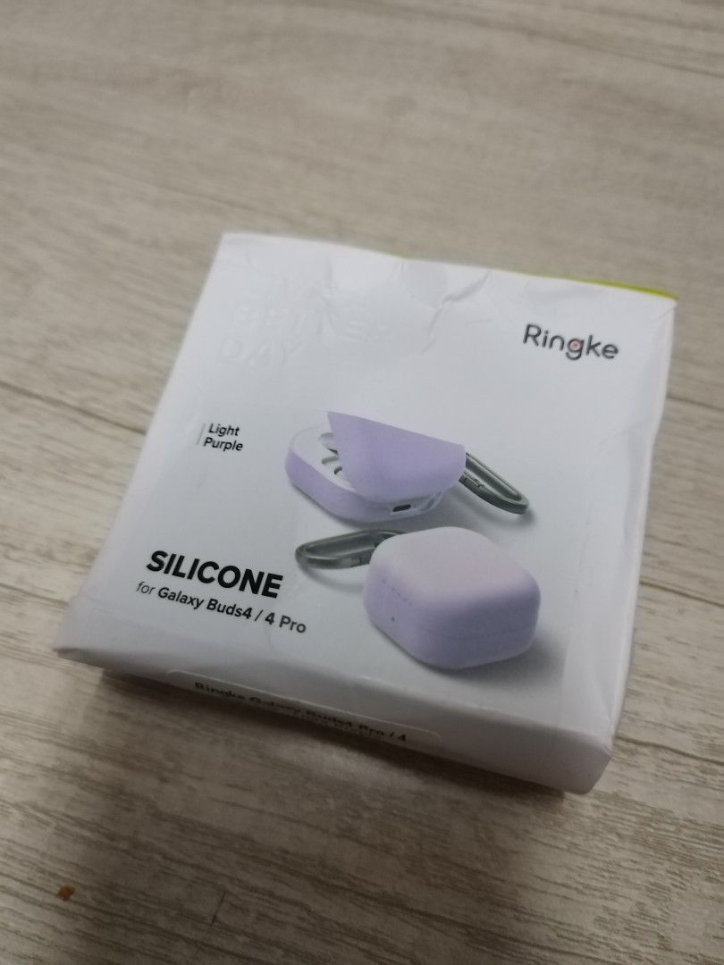 Galaxy Buds 4 / Buds 4 Pro Case Ringke Silicone Light Purple Deformed Packaging (Category: Cases & Sleeves) located in Pasig City. Submitted by modestfinds (Listing ID 1431306042, Image 1). Description: Returned item from customer not yet opened but deformed packaging na Original Ringke. Made in Korea. Offering you at lower price, we need to clear out our storage ❗No refund of Shipping Fee if already proceeded with shipping ❗ ❗If major faults fou