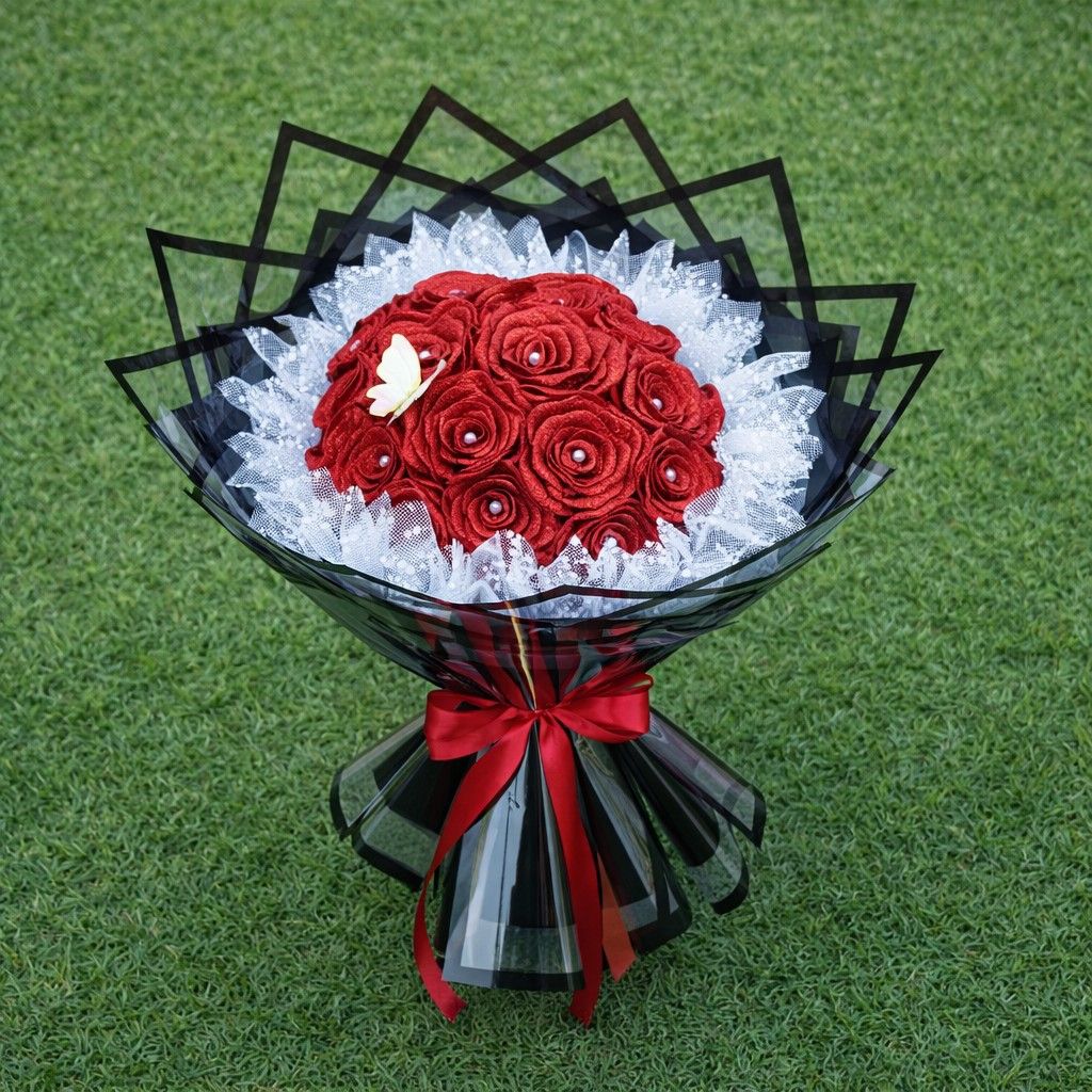 Glittered Satin rose (Category: Flowers & Bouquets) located in Las Pinas. Submitted by thrifty_style (Listing ID 1431373084, Image 2). Description: 11 stems 7 stems 350 11 stems 599 19 stems 999 25 stems 1200 30 stems 1500 50 stems 2000.