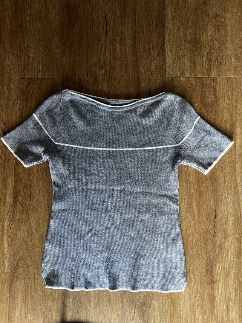 Gray Top with White Stripe, Black Culotte (Category: Other Bottoms) located in Manila. Submitted by brownqueen65310 (Listing ID 1431237135, Image 2). Description: Buy my outfit! For comfy office wear or casual get up Top: Gray Top with White Stripe - Pre-loved item - Cool lightweight and stretchable fabric, short sleeve and wide neckline - Best for ladies with broad shoulders and beautiful neckline - Maybe for petite rin since I can’t seem to mak