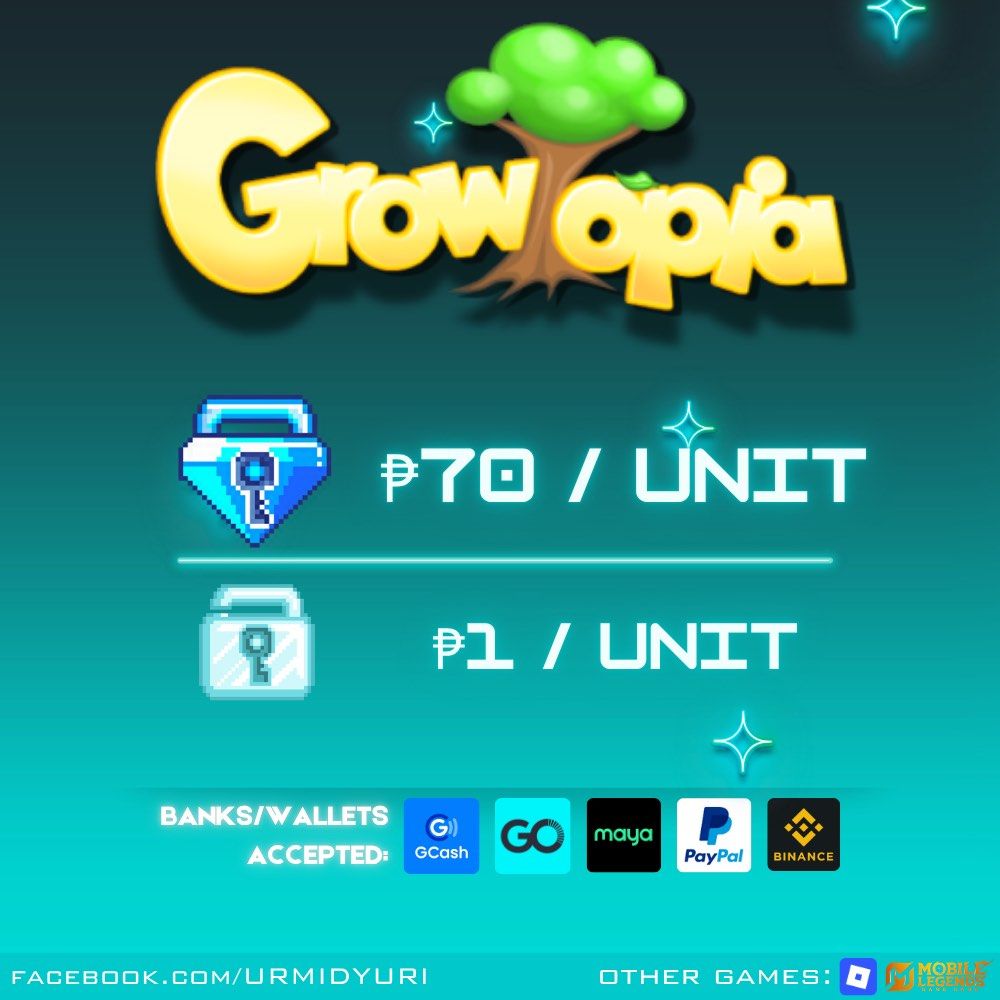 Growtopia Blue Gem Locks - BGLS [Unli-stock] (Category: Others) located in Quezon City. Submitted by yuritd (Listing ID 1431364613, Image 1). Description: 1. Proceed to payment 2. Once payment is release, buyer is to provide his GrowID & World Name 3. Items will be released.