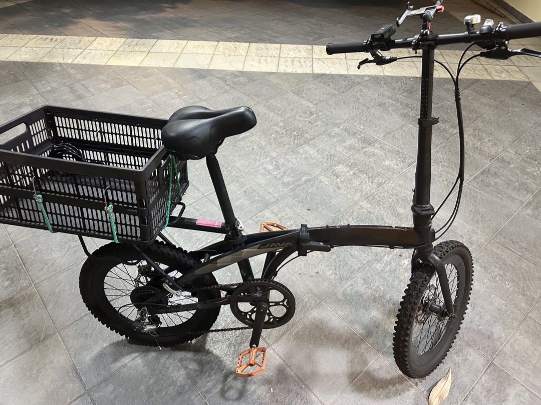Java Zelo V2 Foldable Bicycle (Category: Bicycles) located in Singapore. Submitted by ayevurn (Listing ID 1431349906, Image 1). Description: Price is for 2 Bicycles. Price is negotiable. Selling both together. Includes the following for both bicycles: - RockBros Seats - Meroca Pedals - Upgraded Brake Levers - Upgraded Grips - Upgraded Tyres Bicycle Rack + Basket + Accessories NOT INCLUDED .