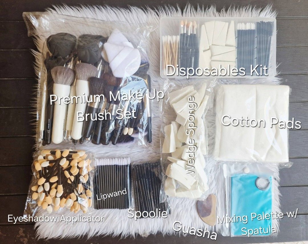 Make Up Artist Kit (Category: Makeup) located in Quezon City. Submitted by floreskari78555 (Listing ID 1431320356, Image 2). Description: POV: You’re upgrading your MUA kit with the ultimate essentials. 💅✨ You can never have too many tools! From flawless skin prep with the Gua Sha to the perfect blend with premium brushes and sponges—your kit is about to get a major upgrade. ☁️ ​✨ SOLD AS SET! ✨ Here is everything included in the bundle: ​Premiu