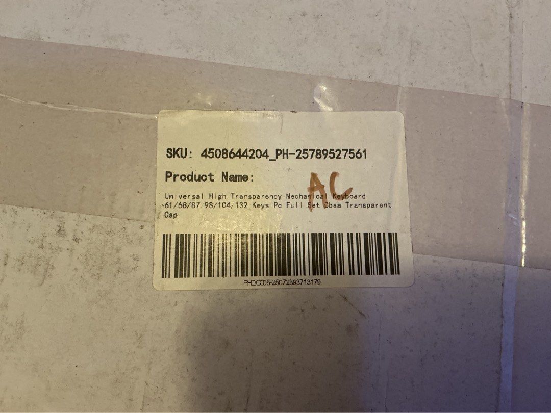 Mechanical keyboard Transparent Key Cap (Category: Computer Keyboard) located in Manila. Submitted by pitlanegf (Listing ID 1431230166, Image 2). Description: - Universal High Transparency Mechanical Keyboard - Includes a full set of transparent keycaps - Compatible with 61/68/87/98/104/132 key layouts - Brand new and sealed in original packaging - Product SKU: 4508644204_PH-25789527561.