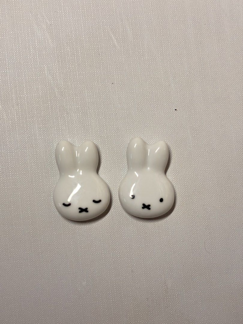 miffy sleeping face chopsticks rest ceramic figurines (Category: Dinnerware & Cutlery) located in Malabon City. Submitted by dreamycatto (Listing ID 1431227476, Image 1). Description: miffy ceramic chopsticks rest unused authentic from japan ₱400 each .