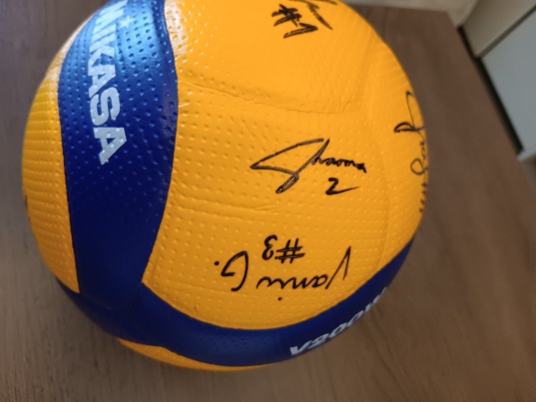 Mikasa Volleyball with Signatures (Category: Racket and Ball Sports) located in Las Pinas. Submitted by agakylanz6 (Listing ID 1431205887, Image 1). Description: Almost new Official Mikasa volleyball V200W. With Alas Pilipinas Volleyball team signatures during their exhibition game in Seoul, South Korea, June 2024.