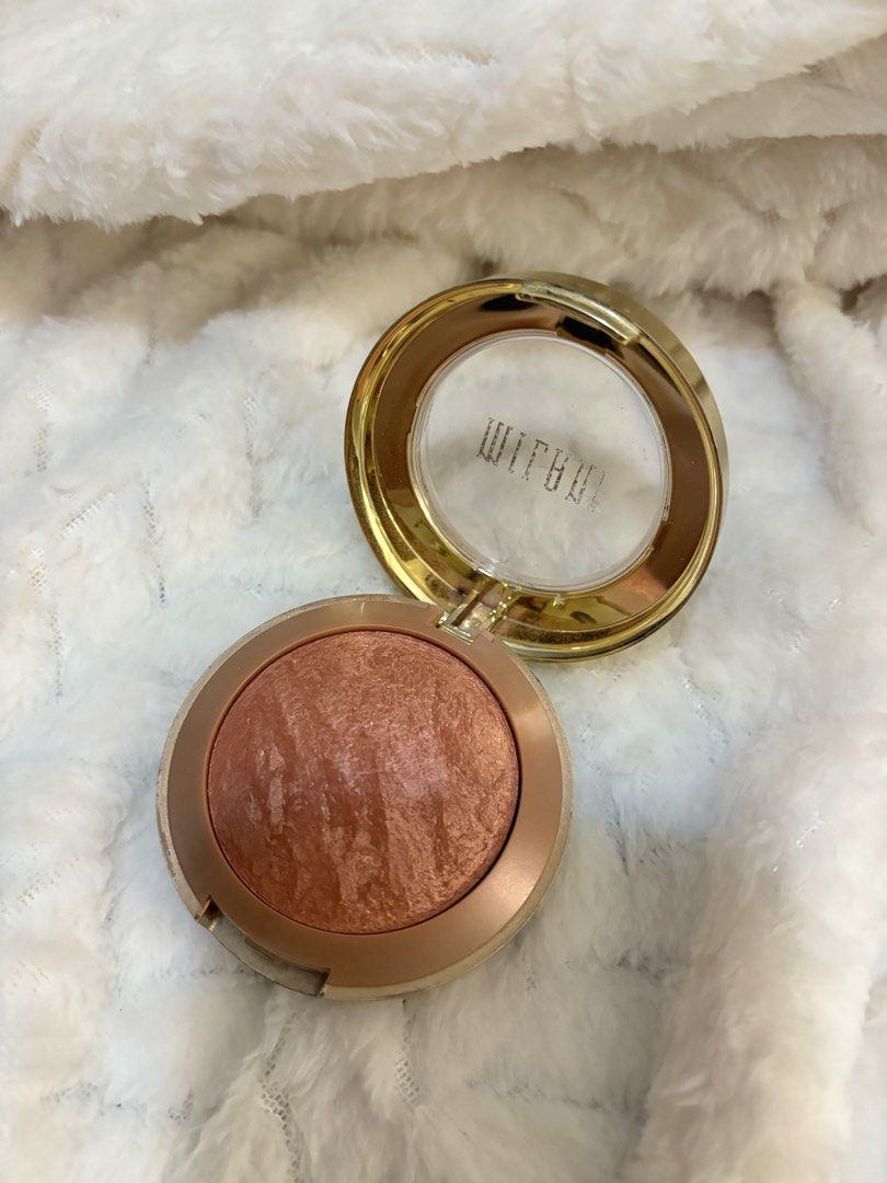 Milani Baked Blush Rose (Category: Makeup) located in Taguig. Submitted by hisandhers16 (Listing ID 1431346212, Image 1). Description: Authentic. Good as new. Swatched only. Can be used as highlighter and blush on. Two in one. Has mirror and brush inside. Minor flaw - small chip in packaging due to storage only. Looks very pretty and classy. - Milani Baked Blush in Rose D'oro 02 - Beautiful, shimmery finish - Includes a small brush and mirror - G