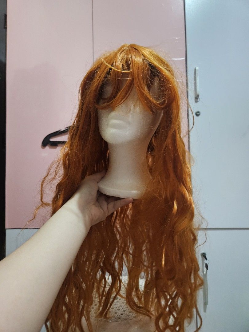 One Piece Nami Wig Orange Curly Wig (Category: Hair Accessories) located in Bulacan. Submitted by _luffytaro (Listing ID 1431231481, Image 3). Description: mop: gcash/gotyme mod: j&t.