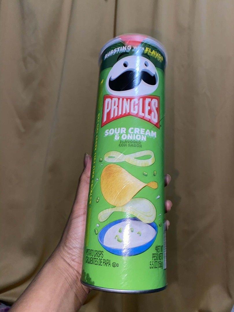 Pringles Chips - Sour Cream & Onion, Original, Cheddar (Category: Packaged & Instant Food) located in Quezon City. Submitted by moonchayo (Listing ID 1431362739, Image 3). Description: - Assorted Pringles flavors available! - Sour Cream & Onion: 5.5 oz - Original: 5.2 oz - Cheddar flavor also available - Great for snacking!.