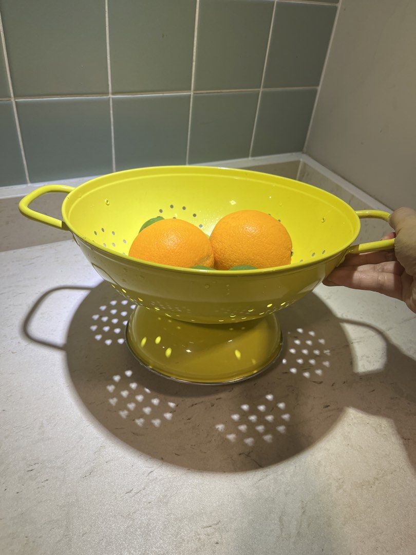 Retro Yellow Metal Colander478441564118732802
