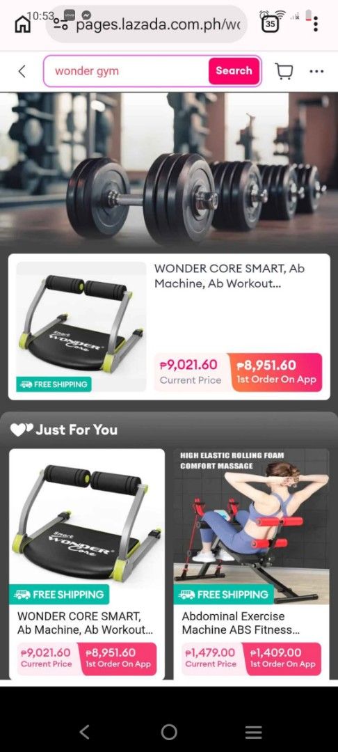 Smart Wonder Core Ab Machine Preloved SALE (Category: Cardio & Fitness Machines) located in Carmona. Submitted by mickelrein (Listing ID 1431210081, Image 2). Description: Get this Smart Wonder Core abs Trainer to help in your everyday home workout ‼️💪 Lots of abs and leg exercises to try with this foldable ,handy exerciser!! See la zada price in the last few photos📌 5 PCs available on hand!! With minor scratches which are normal signs of usage