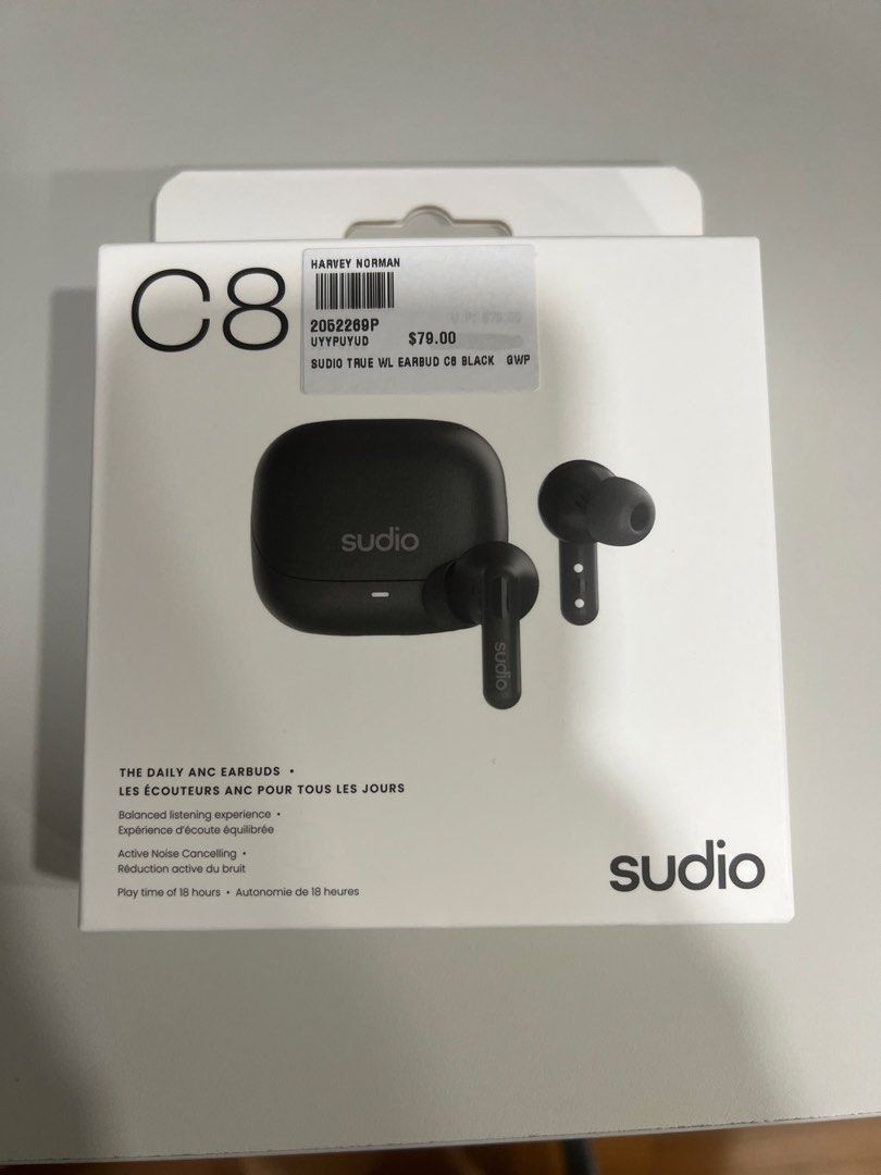 Sudio C8 True Wireless Earbuds - Black