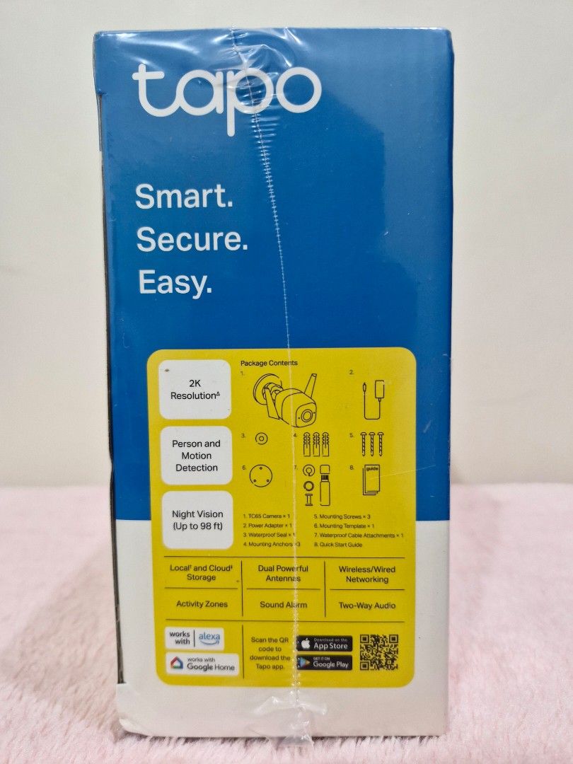 Tapo Outdoor Security Wi-Fi Camera TC65 (Category: Cameras) located in Paranaque City. Submitted by chercami (Listing ID 1431253431, Image 3). Description: TAPO WIFI CCTV TC65 + 64gb sd card Brand new & sealed Can be used indoor or outdoor Can be viewed & managed via Tapo app Rfs: owner no longer needs it Pick up from caretaker: Imus, Cavite Delivery via lalamove after payment. No cod, but can consider payment upon pick up by buyer or lalamove (b