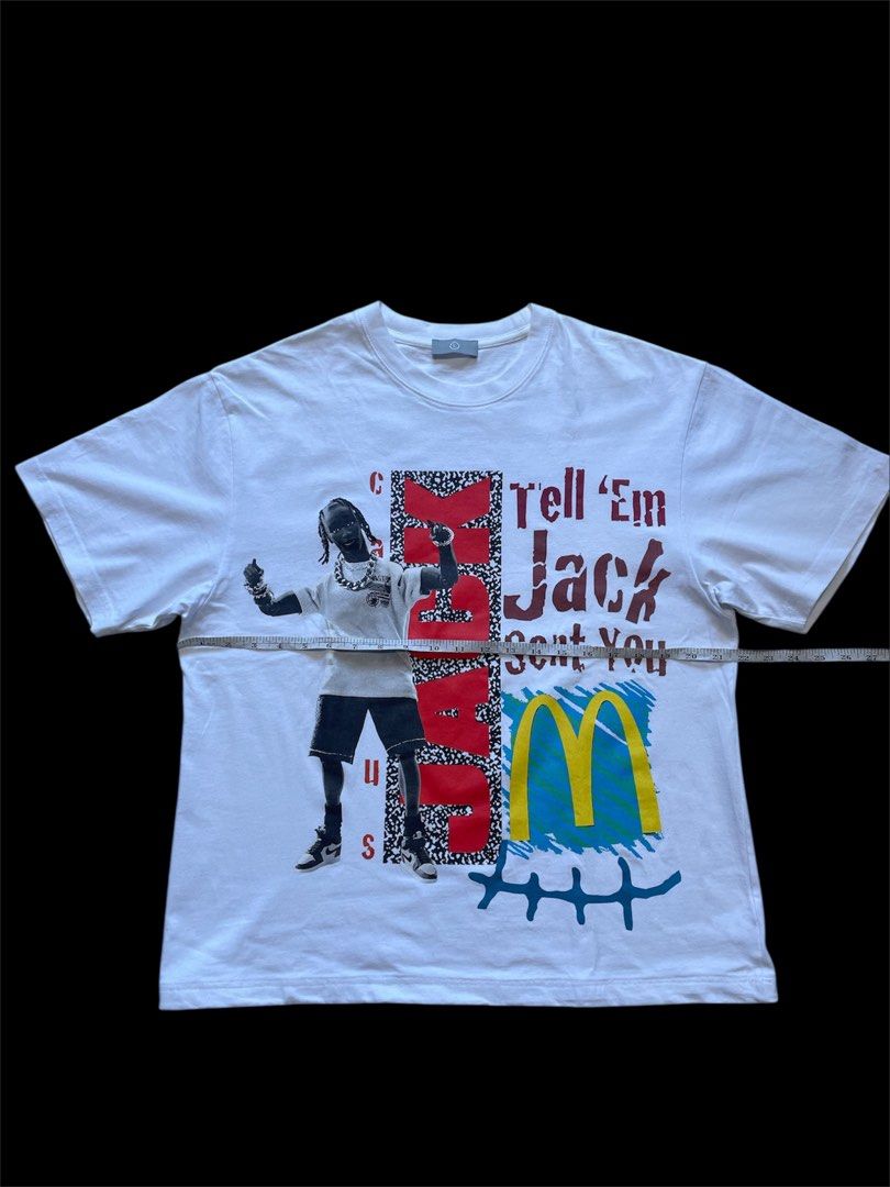 Travis Scott McDonald's T-shirt (Category: Tshirts & Polo Shirts ) located in Manila. Submitted by commonselection (Listing ID 1431185701, Image 3). Description: Travis Scott Mcdonalds Cropped boxy Large 27 x 21.5 .