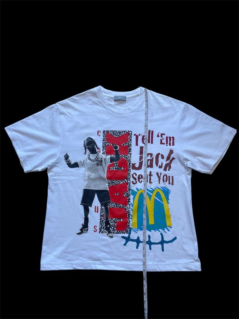 Travis Scott McDonald's T-shirt (Category: Tshirts & Polo Shirts ) located in Manila. Submitted by commonselection (Listing ID 1431185701, Image 2). Description: Travis Scott Mcdonalds Cropped boxy Large 27 x 21.5 .