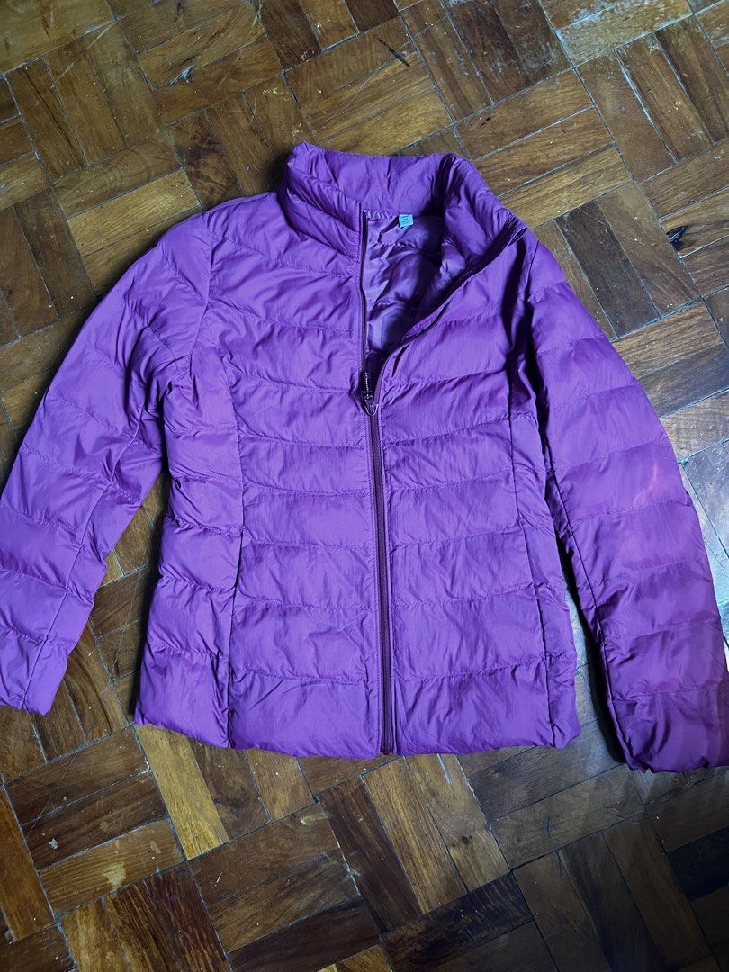 Uniqlo Purple Jacket Size 140 (Category: Babies & Kids Fashion) located in Paranaque City. Submitted by allabautstuff (Listing ID 1431238440, Image 1). Description: - Uniqlo purple jacket - Size 140 - Full zipper closure - Quilted design - Lightweight and ideal for layering.