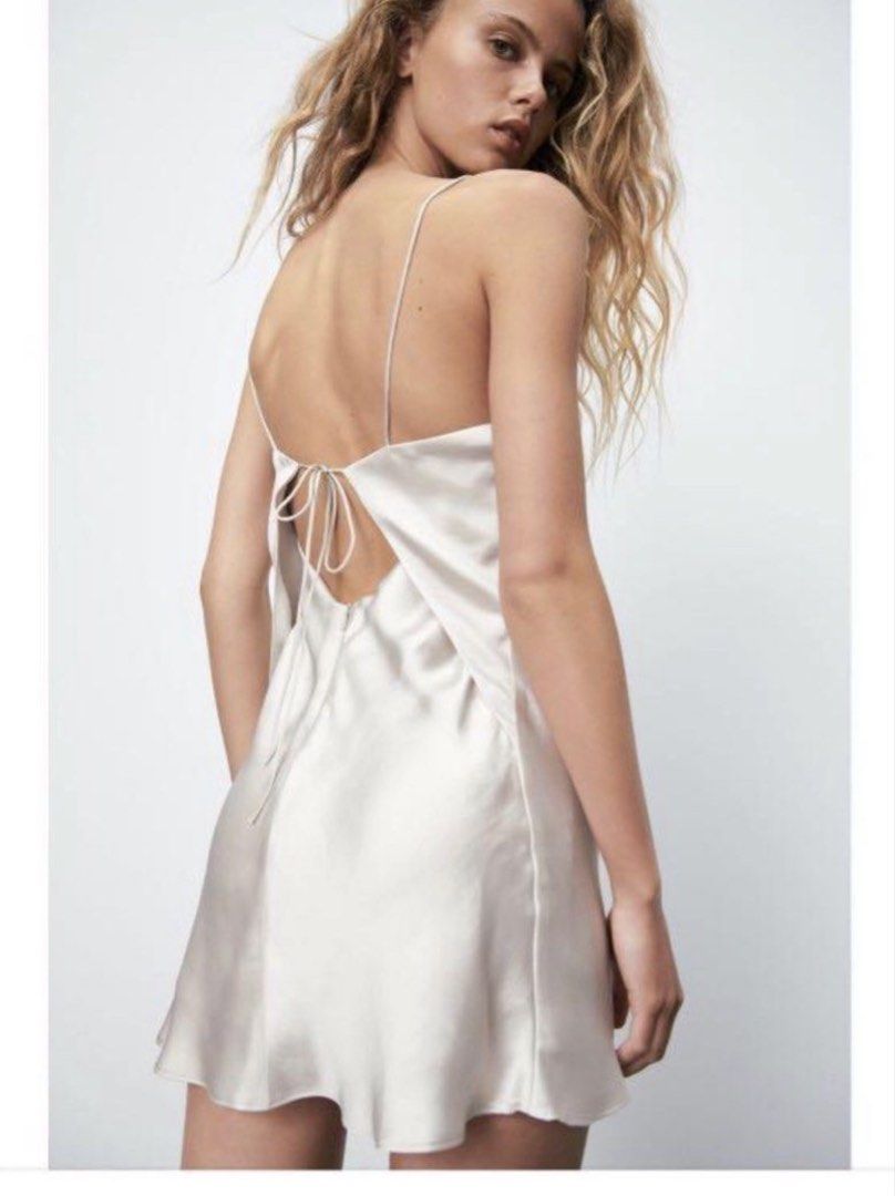 Zara Satin Slip Dress (Category: Dresses) located in San Mateo. Submitted by angelthings.cute (Listing ID 1431304881, Image 1). Description: Bought from another carouseller Super nice unfortunately I don’t have any events to wear this to..