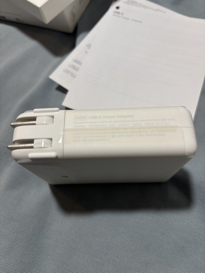 Apple 140W Power Adapter (USB-C) (Category: Laptops & Notebooks) located in Quezon City. Submitted by _gianfrey (Listing ID 1431518103, Image 2). Description: 100% Authentic. Can pass as brand new. Only opened for testing. Nego Rfs: extra adapter.