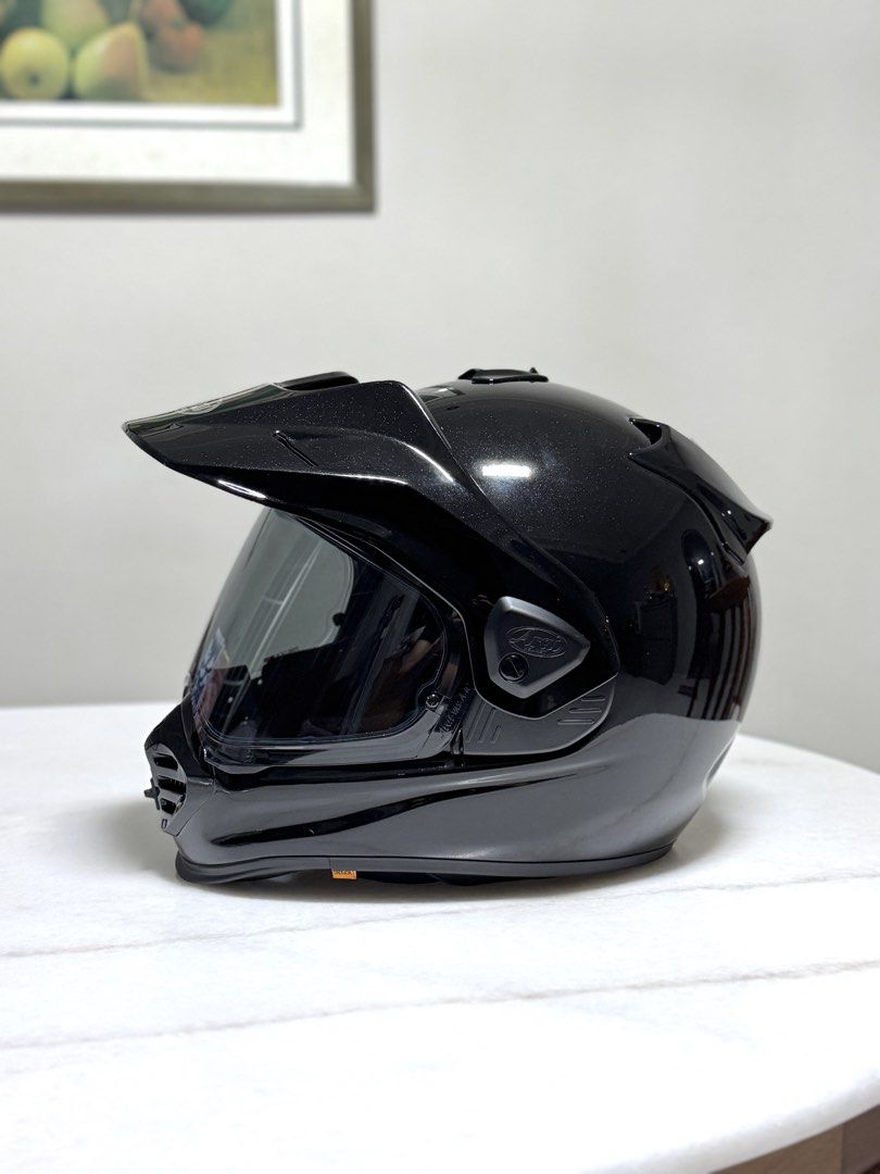 Arai Tour Cross 5 Adventure Helmet TX5 (Category: Motorcycle Apparel) located in Singapore. Submitted by fakeadv (Listing ID 1431502563, Image 3). Description: Latest Arai tour cross 5 Adv Helmet Size XL (60-62cm) Condition Perfect 10/10 Item is one week old! Gorgeous gloss black, meticulously hand crafted per helmet in Japan. You can literally feel on hand how well crafted the helmet is. Arai prioritise safety over anything. So good why sell? Un