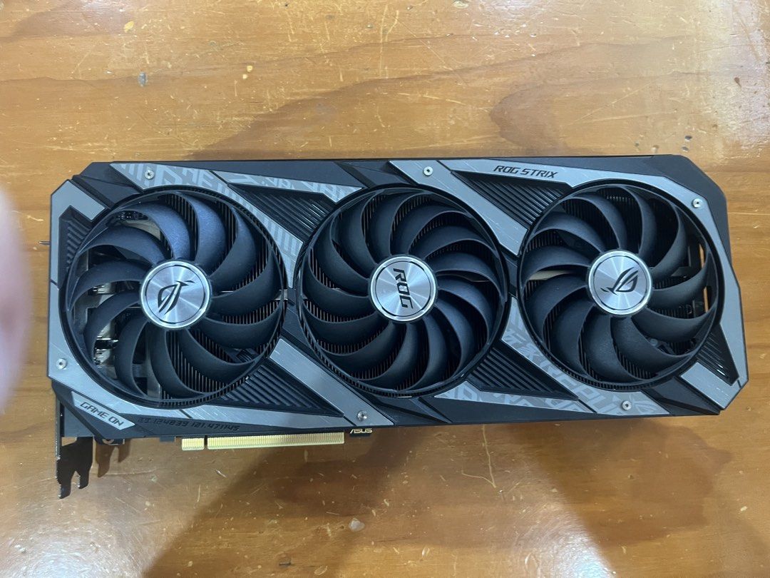 Asus ROG Strix RTX 3070 TI (Category: Computer Parts) located in Paranaque City. Submitted by papasef (Listing ID 1431545823, Image 1). Description: Full description: https://rog.asus.com/ph/graphics-cards/graphics-cards/rog-strix/rog-strix-rtx3070ti-o8g-gaming-model/ Premium GPU, top of its class Used for about a couple of years in one of my rigs. The whole rig was sold and this is what’s left of it. Never overclocked and well maintained. Low te