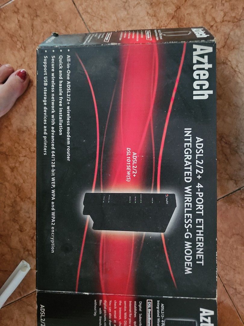 Aztech ADSL2/2+ 4-Port Ethernet Wireless-G Modem, Computers & Tech ...