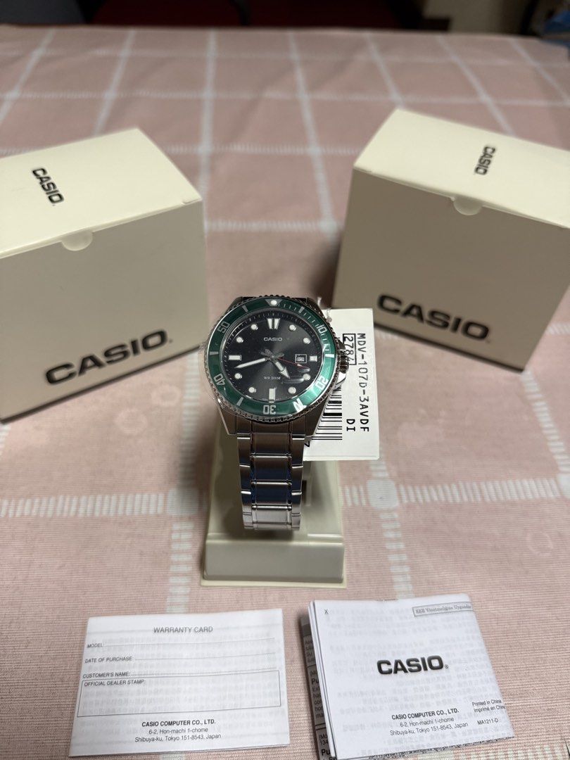 Casio Duro Divers Watch MDV-107D Starbucks RUSH (Category: Men's Watches) located in Quezon City. Submitted by lsreyes (Listing ID 1431567120, Image 2). Description: Casio Duro Divers Watch MDV-107D Php4,000 only (mall price is at Php5,995) Specs: Case Size 42.8mm Weight 144 grams 200 meter water resistance Date Display Unidirectional rotating bezel Luminous Hands and Markers Stainless steel bracelet triple fold clasp Approx 2-3yrs battery life A