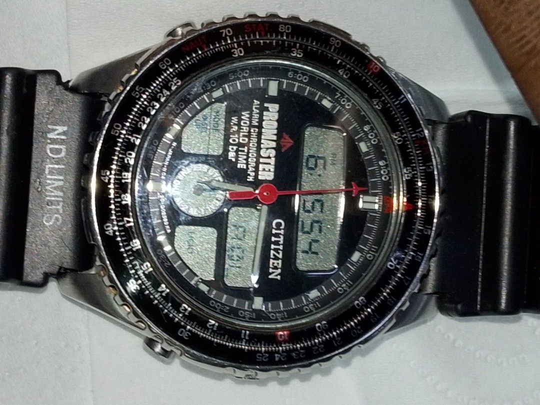 Citizen Promaster C420-002071K Digital-Analog (Category: Luxury Watches) located in Quezon City. Submitted by horolodrip_manila_official_ph (Listing ID 1431560695, Image 2). Description: {Brand】CITIZEN [Model Number] C420-002071K Promaster Digital Analog [Movement] Quartz [Dial] Black [Case size] Width approximately 40mm (excluding crown) [Wrist size] Approximately 17cm [Belt] Original Metal Band [Accessories] None Price:4,000 Location Qc,Cubao d