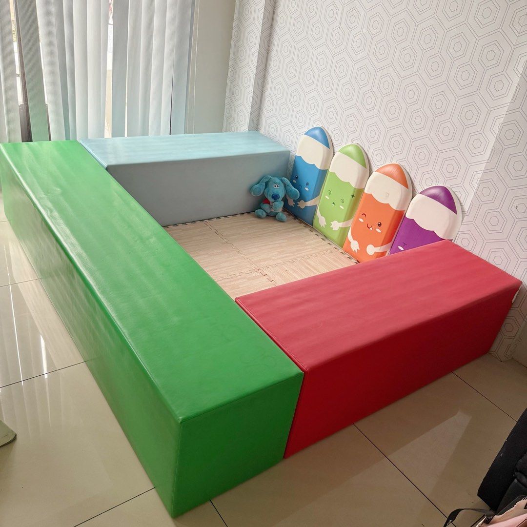 Colorful Bench Play Set (Category: Infant Playtime) located in Marikina City. Submitted by lovegoeson (Listing ID 1431504273, Image 1). Description: Decluttering, moving out sale 7k set - 3pcs bench playpen (rubber mat & crayon wall panels not included) 📍Monte Vista Subd Bgy IVC Marikina More toys, shoes, clothes ‼️Moving to smaller place, massive and rush sale You may drop by if you want to see more, also available for shipment or pickup.- Colo