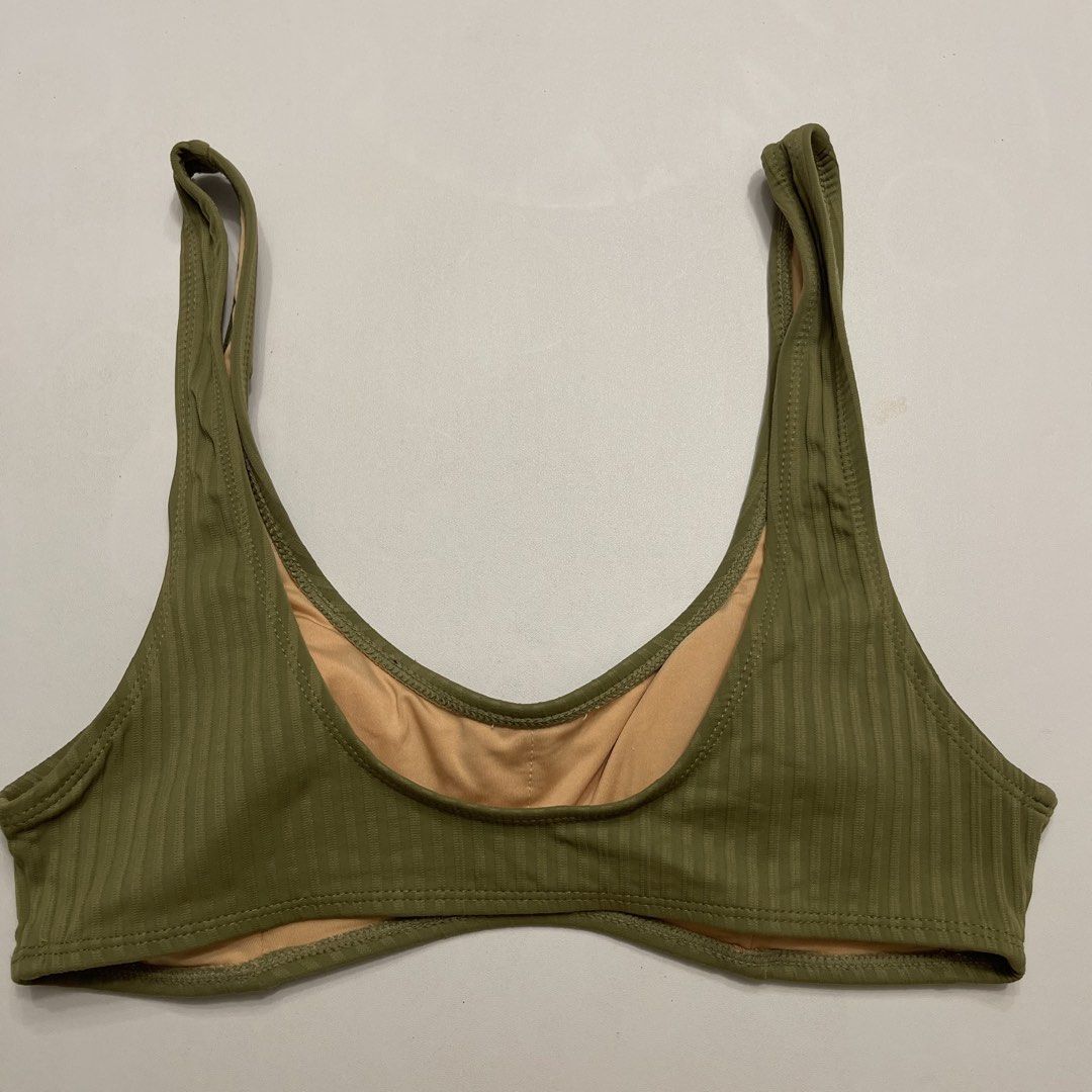 Cotton On Olive Green Ribbed Bikini Top (Category: Bikinis & Swimsuits) located in General Trias. Submitted by 1992thelabel (Listing ID 1431500293, Image 3). Description: Please read 🫶🏼 Yes, it’s still available! These swimsuits/bikinis are from me (sizes small-med) & my sister’s (sizes large) personal collection not from ukay! Mostly are brand new with tags. Please see details below: Brand: Cotton On Size on tag: None but it fits s-m Padded: Y