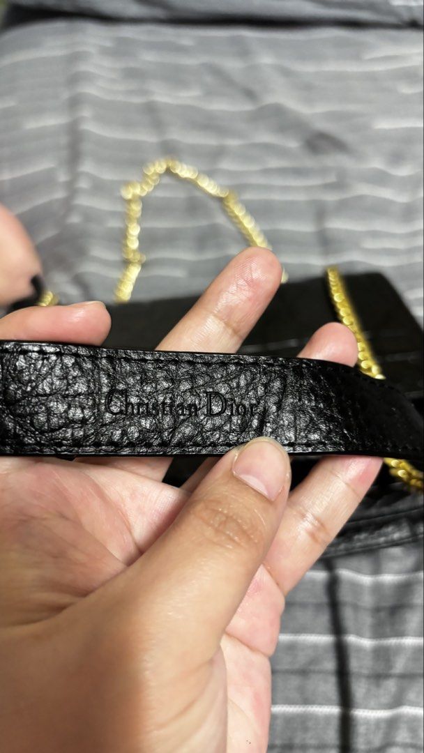 Dior (Category: Luxury Bags & Wallets) located in Lipa City. Submitted by keenfox.1993 (Listing ID 1431570400, Image 2). Description: image displays a black Christian Dior shoulder bag, likely a Caro or similar model, crafted from grained calfskin leather.