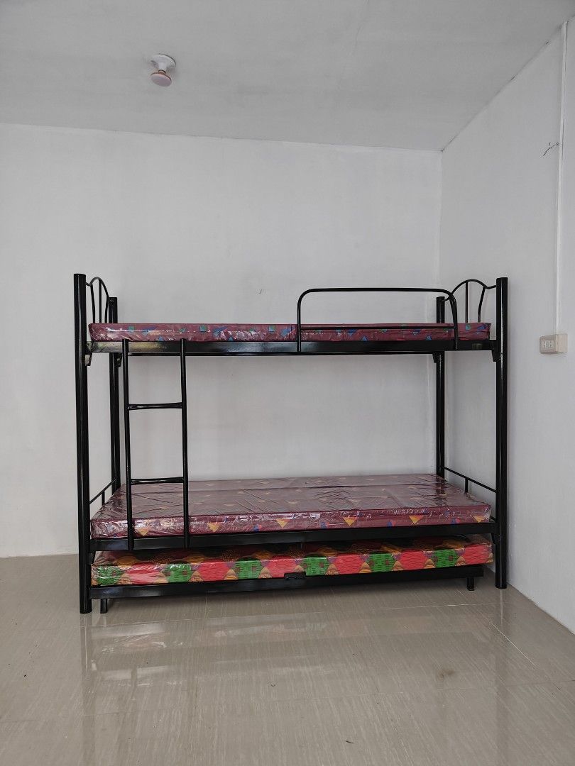 DOUBLE DECK SINGLE WITH PULL OUT SINGLE & 4INCH MEGA FOAM (30x75) (Category: Bed Frames & Mattresses) located in Manila. Submitted by arfurniture (Listing ID 1431411389, Image 1). Description: Cash on delivery (cod) with delivery charge base on your location we deliver around metro manila and nearby cities Brand new items Heavy duty and good quality frame's We accept bulk orders Free assemble.