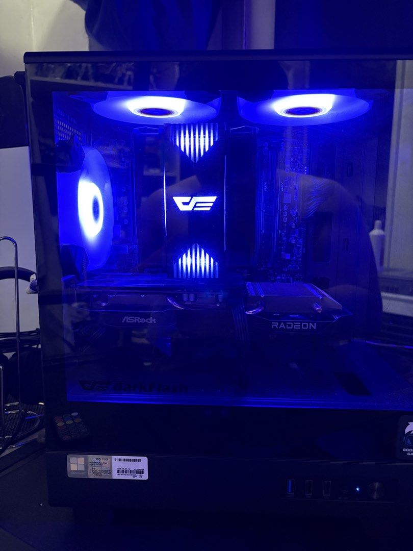 Gaming PC AMD Ryzen 7 5700X RX 6600 (Category: Desktops) located in Manila. Submitted by marksteven83446 (Listing ID 1431408208, Image 2). Description: SYSTEM UNIT ONLY. CPU - AMD Ryzen 7 5700X GPU - RX6600 8GB ASROCK Challenger SSD - 1 TB NVME Kingston RAM - 2 x 16 GB KINGSTON FURY BEAST 3200 Mhz PSU - ACER 750W 80+ Bronze CASE - Darkflash DB330M M-ATX Black FANS - Inplay Ice Tower CPU Cooler - Darkflash Darkair Plus Cooler OS - Windows 11 Pro L