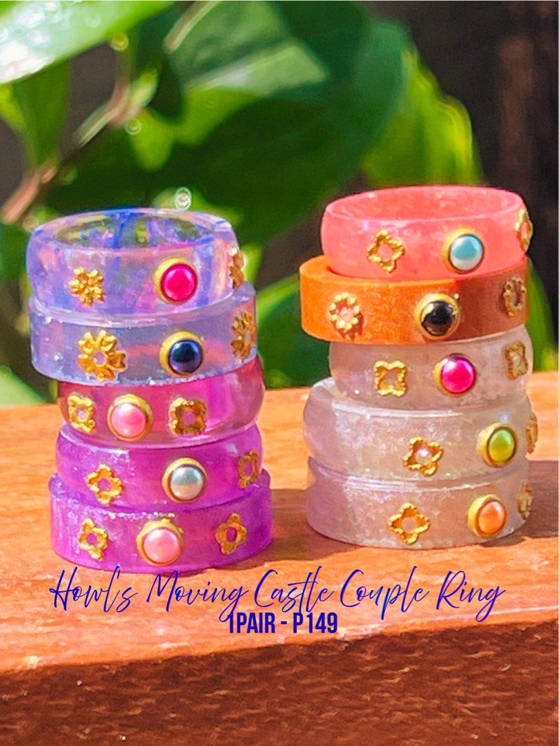 Ghibli design couples ring handmade resin size 7&5 (Category: Rings) located in Muntinlupa City. Submitted by alabangbargains (Listing ID 1431469756, Image 1). Description: watch item video here: https://youtube.com/shorts/B_OuO2sVqYU?si=QHb4uMDvbVvOqT3f material: resin handmade own design size: 7 & 5 color: pink&bronze, silver&violet sold as pair (last two pairs avail mot same color per pair) 💳 Mode of Payment • GCash • Bank Transfer.