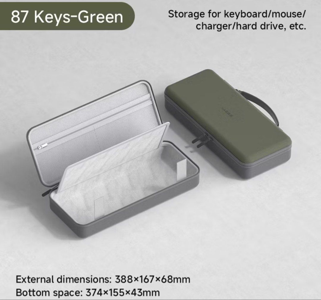 BN Hagibis Hard-Shell Keyboard Case/Bag - 87 Keys - Green