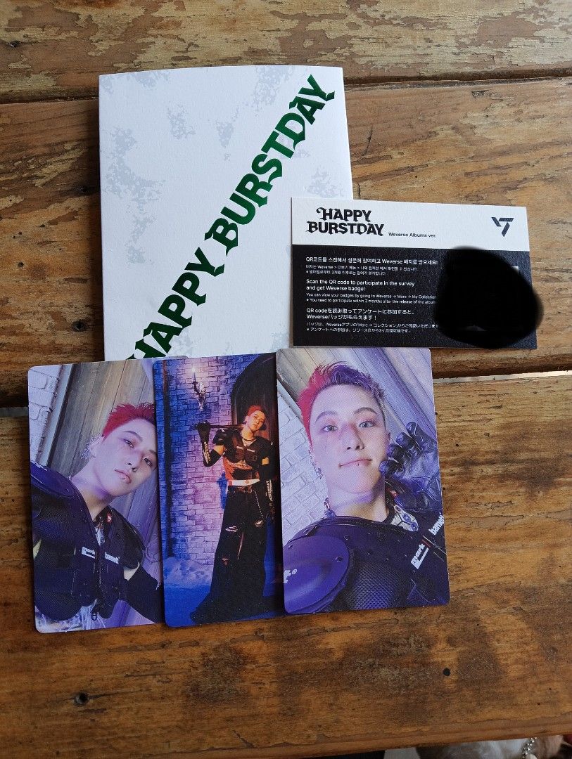 Hoshi Happy Burstday Weverse Version (Category: K-Wave Merchandise) located in Manila. Submitted by cloud_arhv (Listing ID 1431487101, Image 1). Description: Hoshi Weverse Ver Happy Burstday • rfs: decluttering/quitting sale • unsealed but both qrs are not scanned • mop: gcash/maya (payo/1 week dop w nrdp • mod: j&t.