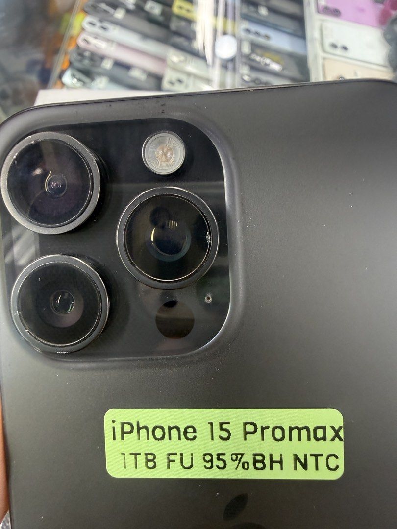 iPhone 15 Pro Max 1TB 95% batt openline may kunting dent lang sa camera ( see pics for reference) (Category: iPhone 15 Series) located in Manila. Submitted by carimgadgets (Listing ID 1431526355, Image 3). Description: .